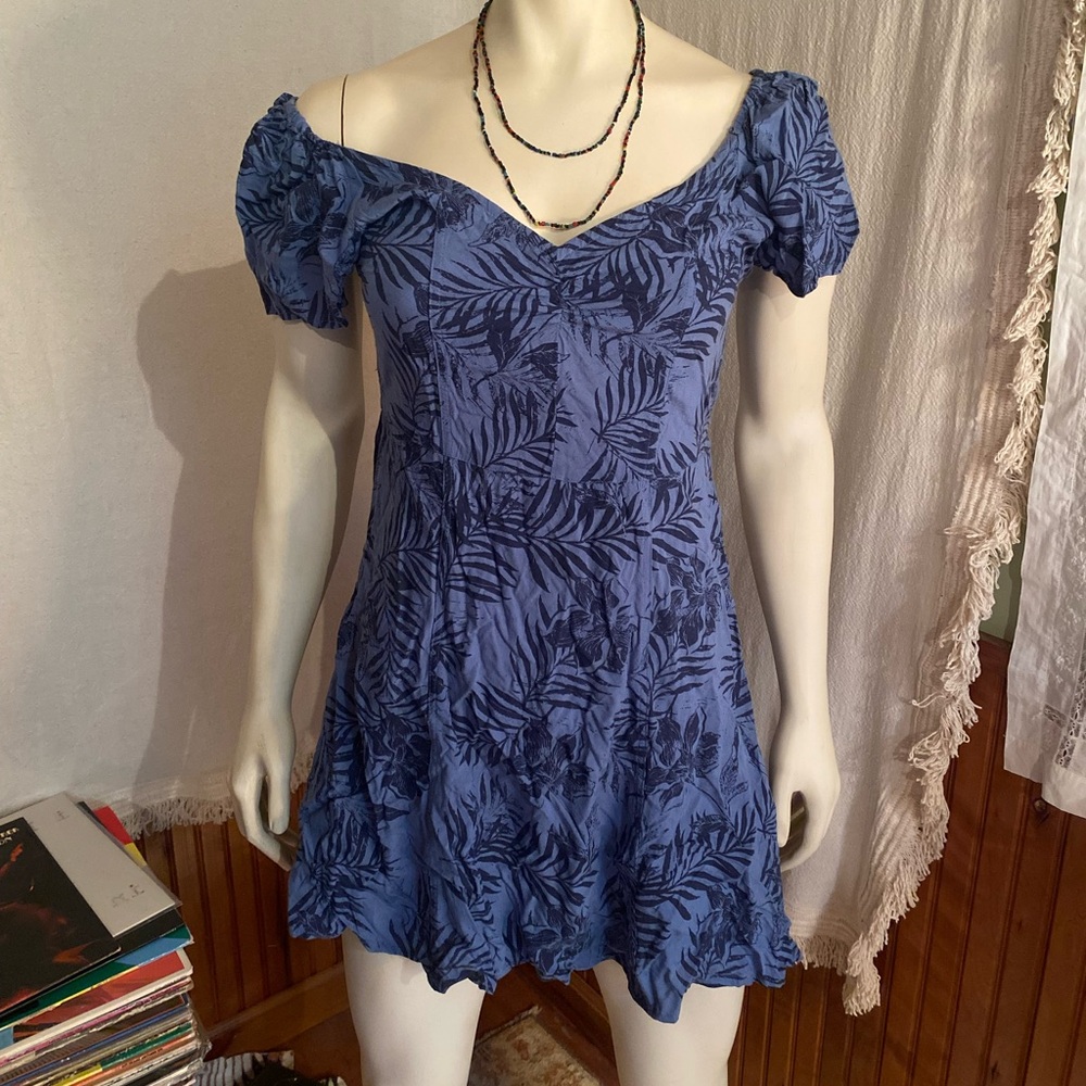 Tropical Blue Floral Dress